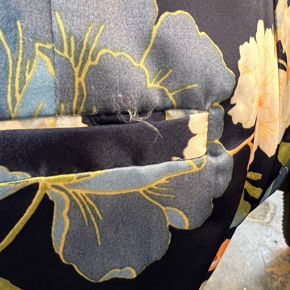 The Sang XS Floral Blazer Pants Suit Set Navy Blue Career Wedding Outfit GUC - Picture 8 of 11